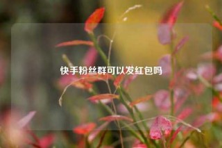 快手粉丝群可以发红包吗