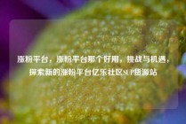 涨粉平台，涨粉平台那个好用，挑战与机遇，探索新的涨粉平台亿乐社区SUP货源站