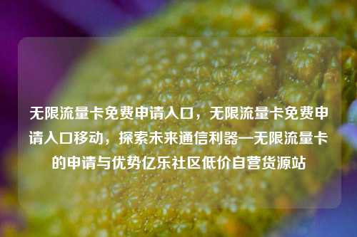 无限流量卡免费申请入口	，无限流量卡免费申请入口移动，探索未来通信利器—无限流量卡的申请与优势亿乐社区低价自营货源站  第1张