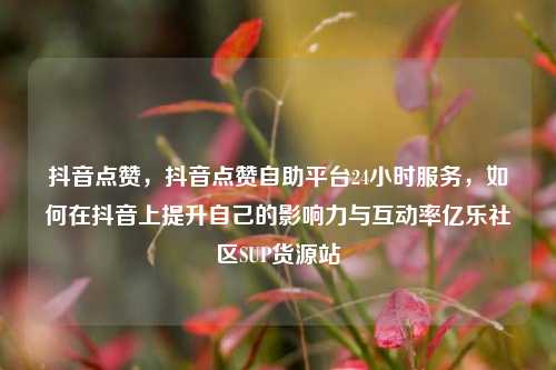 抖音点赞	，抖音点赞自助平台24小时服务，如何在抖音上提升自己的影响力与互动率亿乐社区SUP货源站  第1张