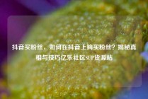 抖音买粉丝，如何在抖音上购买粉丝？揭秘真相与技巧亿乐社区SUP货源站