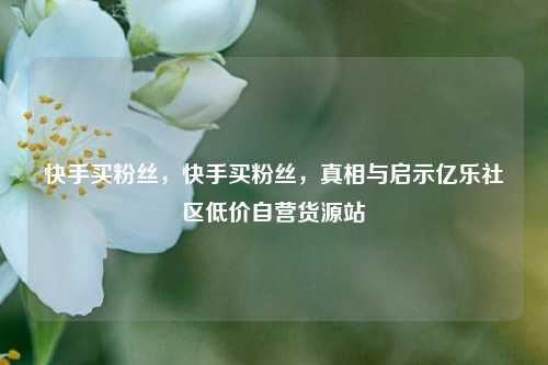 快手买粉丝，快手买粉丝，真相与启示亿乐社区低价自营货源站  第1张