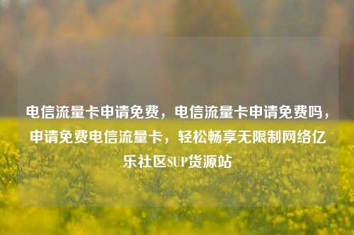 电信流量卡申请免费，电信流量卡申请免费吗	，申请免费电信流量卡，轻松畅享无限制网络亿乐社区SUP货源站  第1张